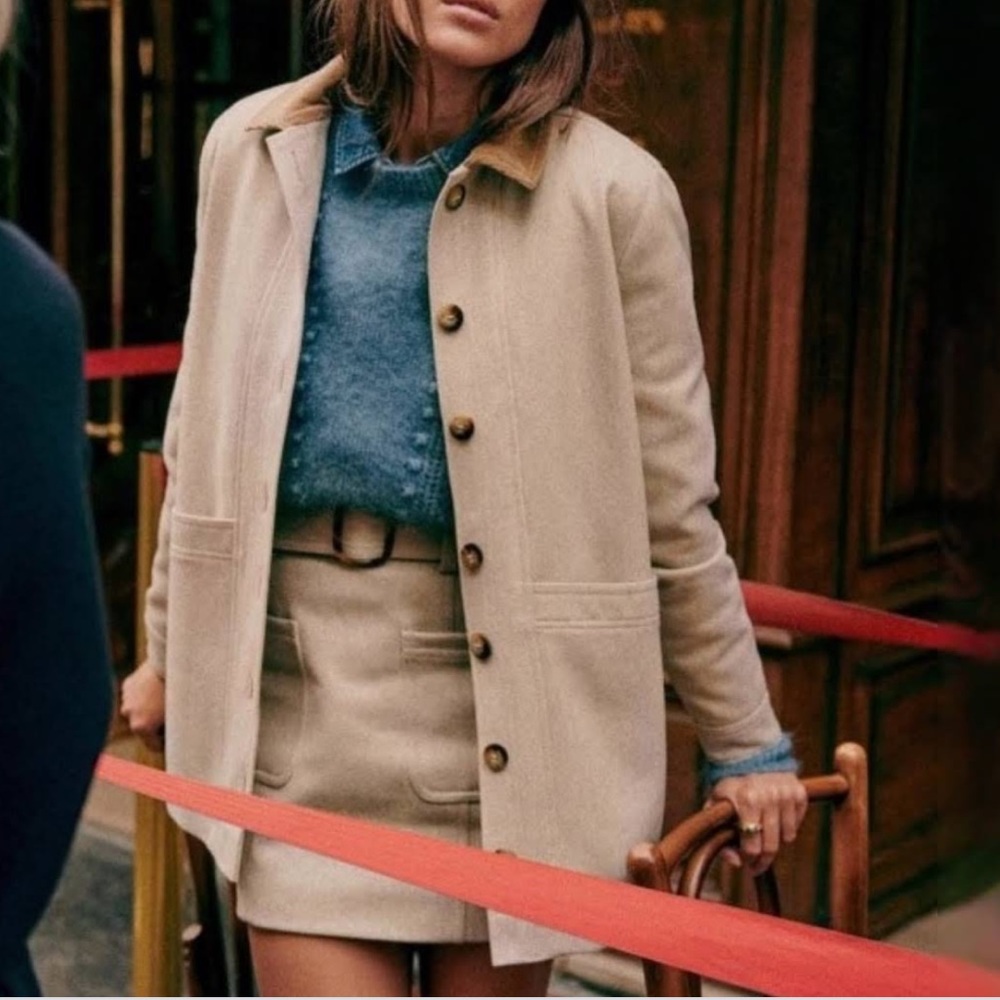 SEZANE Will Jacket Mottled Beige XS